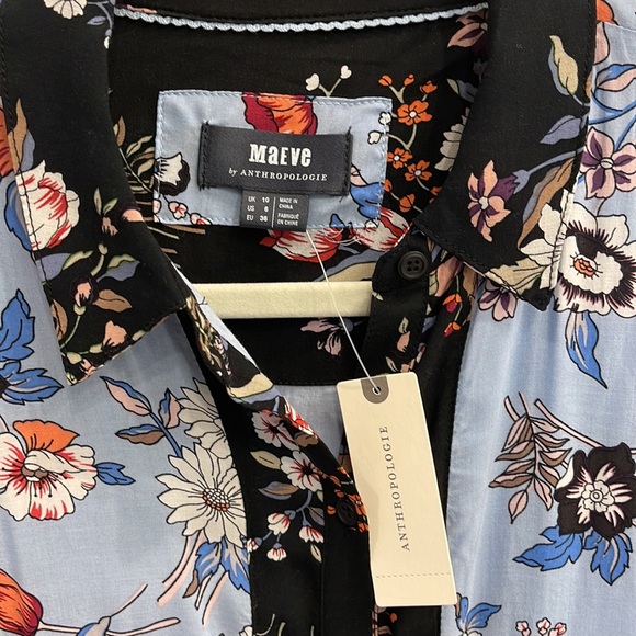 Anthropologie Maeve Blue Floral dress US size 6 - Picture 2 of 4